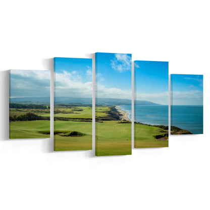 Bandon Dunes Golf Courses At Bandon, Ore, USA 2, Golf Art Print, 5 Pieces Mixed Canvas Print Wall Art