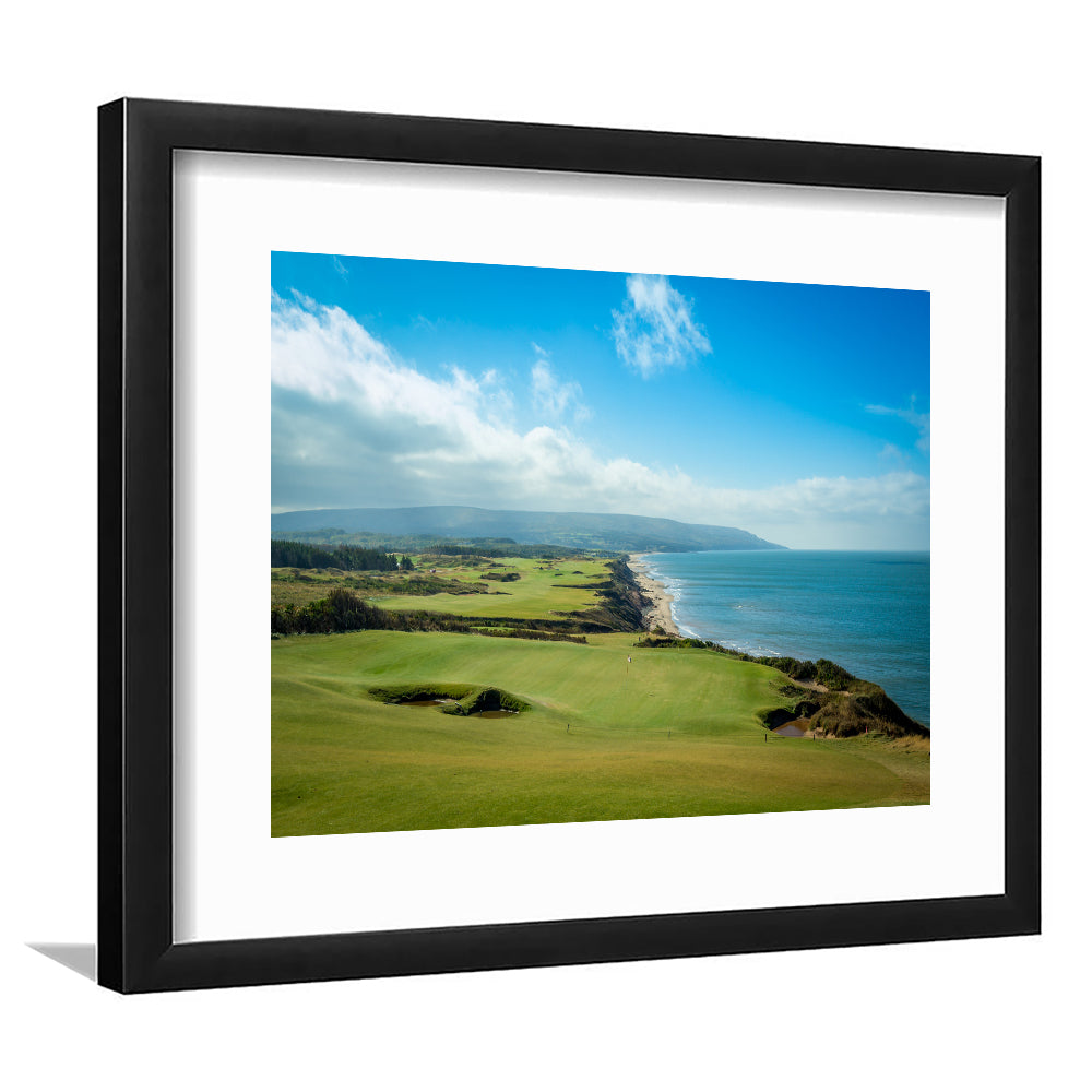 Bandon Dunes Golf Courses At Bandon, Ore, USA 2, Goft Art Print, Framed Art Print White Border Wall Decor