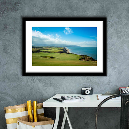 Bandon Dunes Golf Courses At Bandon, Ore, USA 2, Goft Art Print, Framed Art Print White Border Wall Decor
