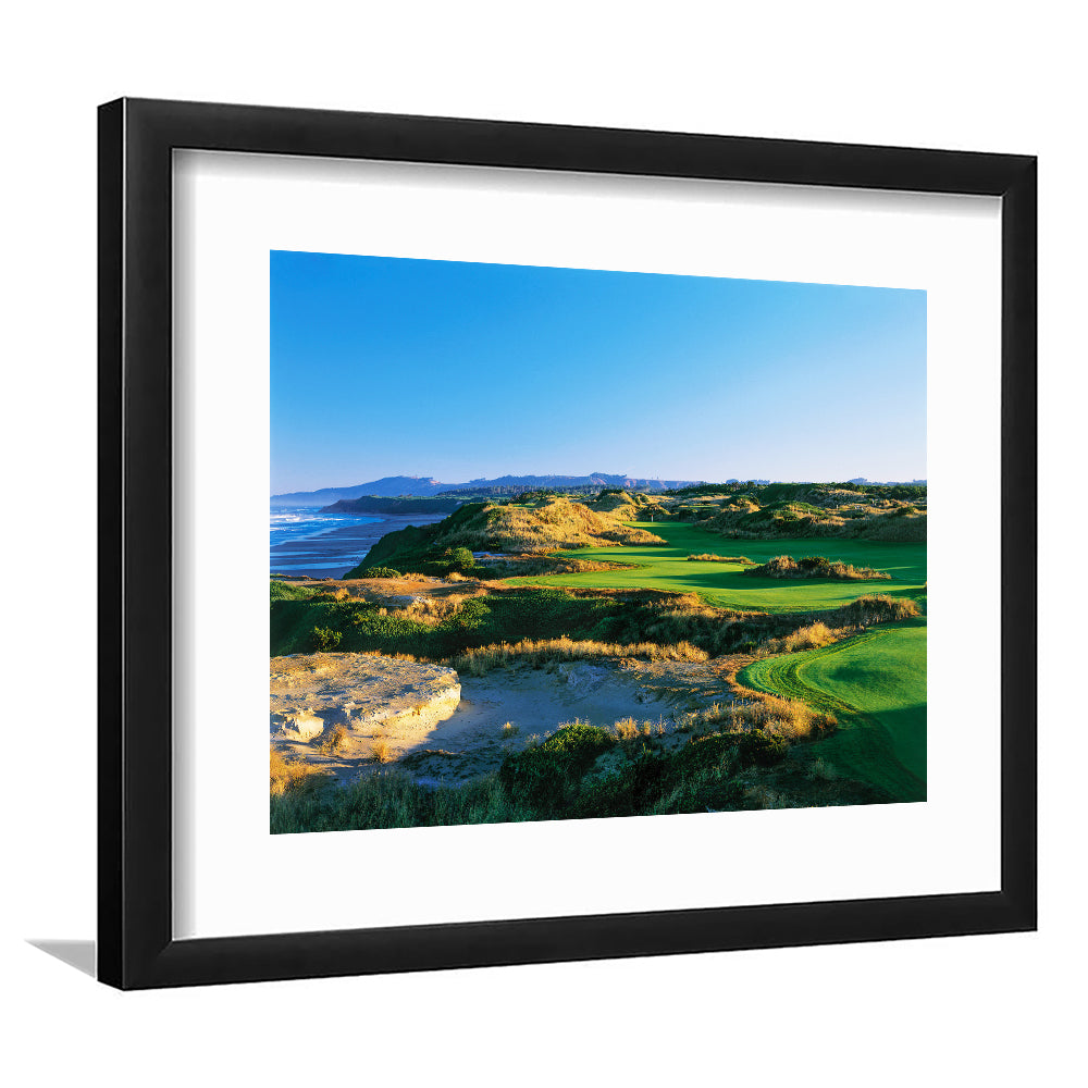 Bandon Dunes Hole 05, Bandon, Oregon, Goft Art Print, Framed Art Print White Border Wall Decor