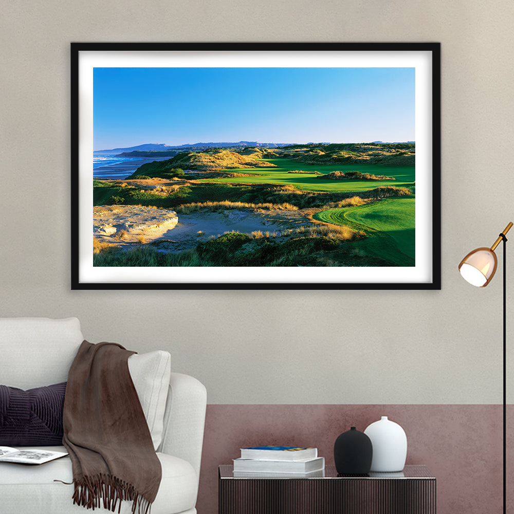 Bandon Dunes Hole 05, Bandon, Oregon, Goft Art Print, Framed Art Print White Border Wall Decor