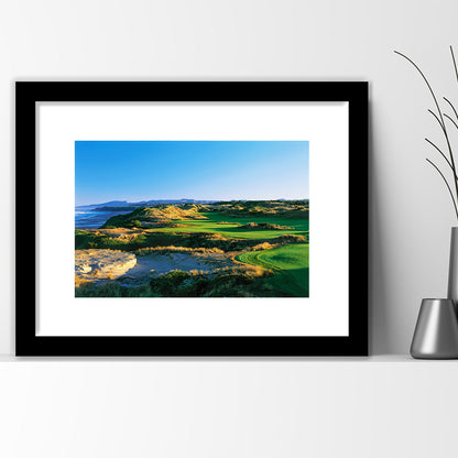 Bandon Dunes Hole 05, Bandon, Oregon, Goft Art Print, Framed Art Print White Border Wall Decor