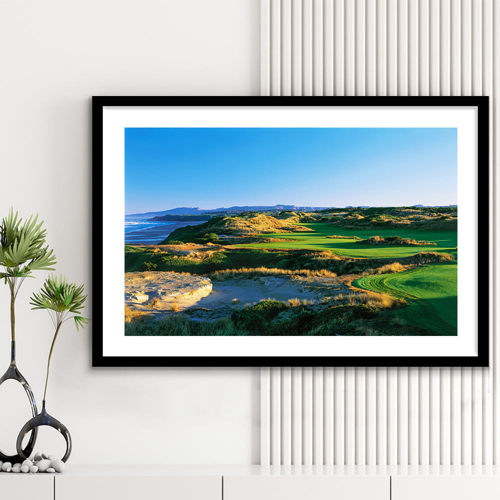 Bandon Dunes Hole 05, Bandon, Oregon, Goft Art Print, Framed Art Print White Border Wall Decor