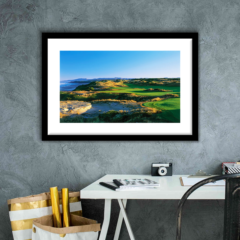 Bandon Dunes Hole 05, Bandon, Oregon, Goft Art Print, Framed Art Print White Border Wall Decor