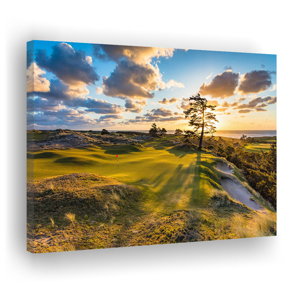 Bandon Preserve Golf Course Hole 11 Sunset 2 Fine Art, Golf Art Print,Gifts Golf Lover