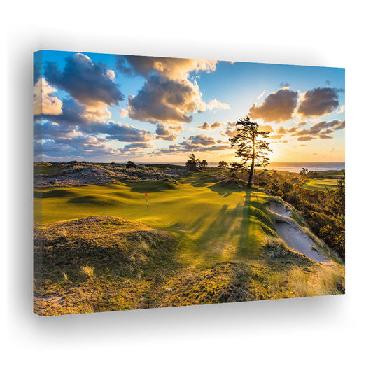 Bandon Preserve Golf Course Hole 11 Sunset 2 Fine Art, Golf Art Print,Gifts Golf Lover