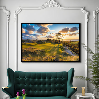 Bandon Preserve Golf Course Hole 11 Sunset 2 Fine Art, Framed Art Print Wall Decor, Picture Framed