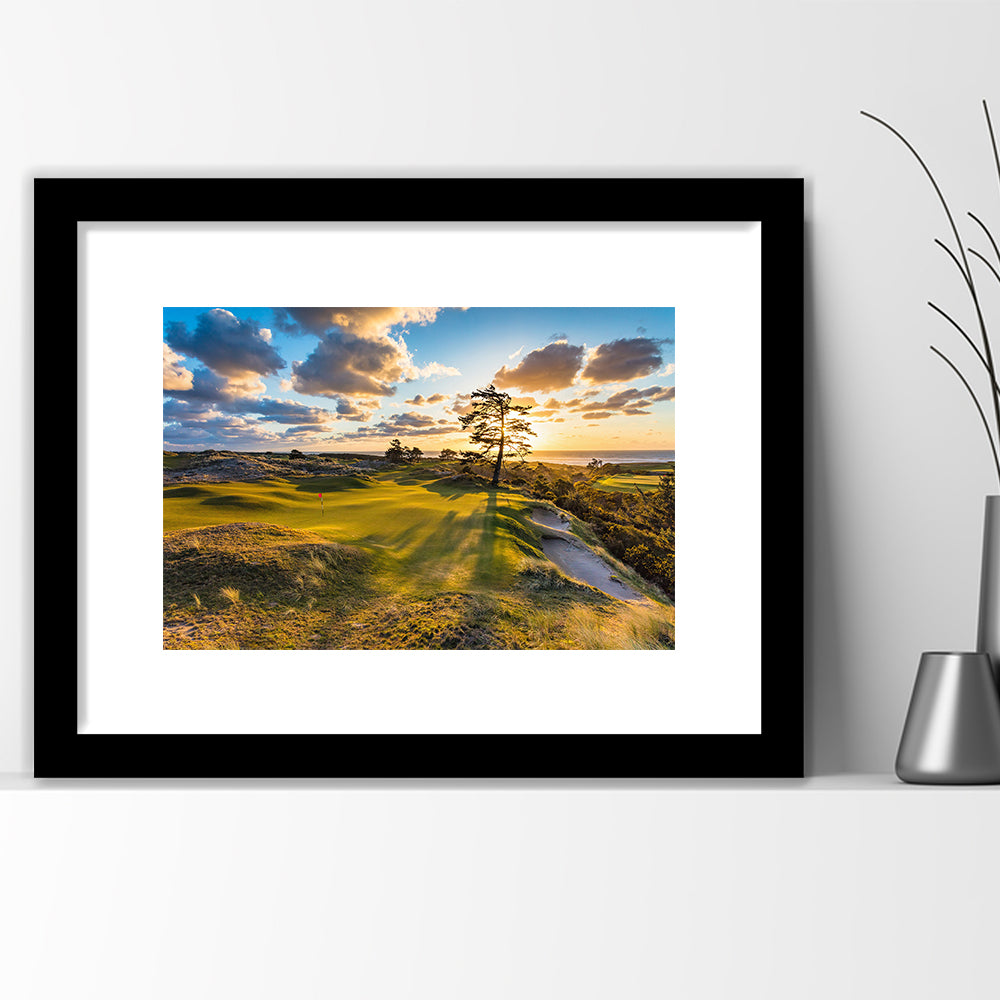Bandon Preserve Golf Course Hole 11 Sunset 2 Fine Art, Goft Art Print, Framed Art Print White Border Wall Decor