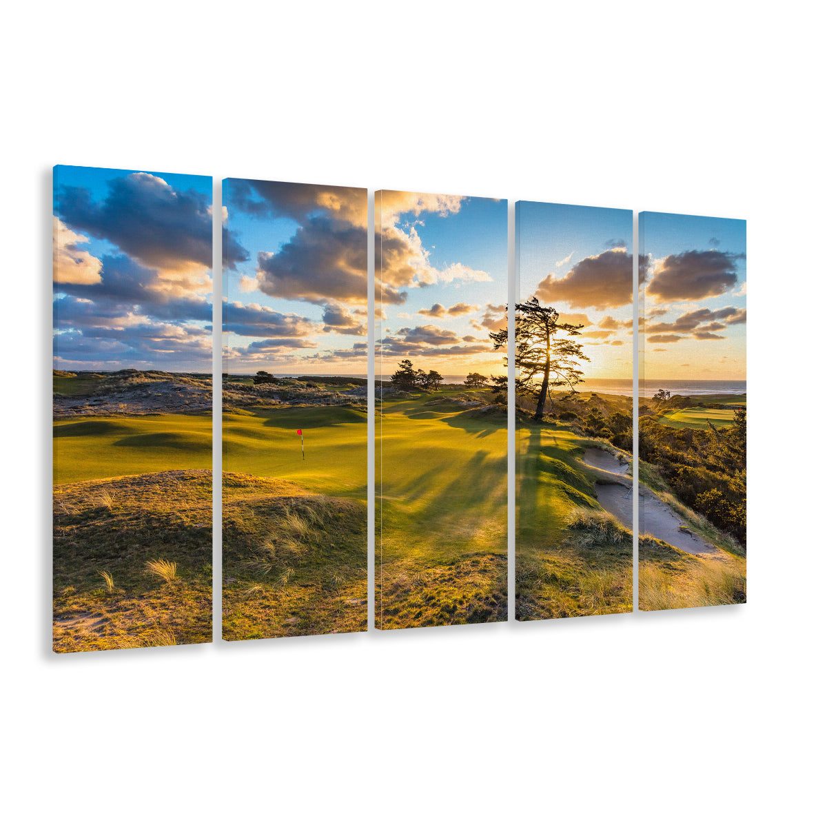 Bandon Preserve Golf Course Hole 11 Sunset 2 Fine Art, Golf Art Print, Extra Large Canvas Print Wall Art