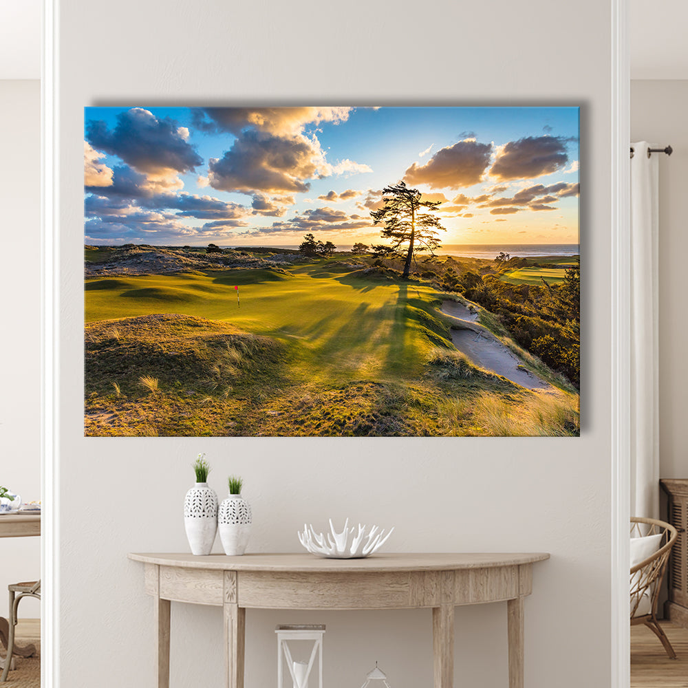 Bandon Preserve Golf Course Hole 11 Sunset 2 Fine Art, Golf Art Print,Gifts Golf Lover