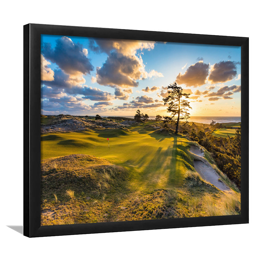 Bandon Preserve Golf Course Hole 11 Sunset 2 Fine Art, Framed Art Print Wall Decor, Picture Framed