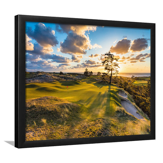 Bandon Preserve Golf Course Hole 11 Sunset 2 Fine Art, Framed Art Print Wall Decor, Picture Framed