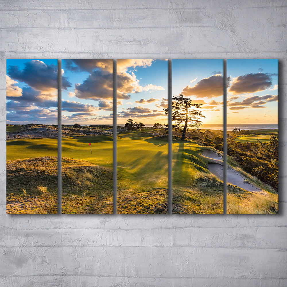 Bandon Preserve Golf Course Hole 11 Sunset 2 Fine Art, Golf Art Print, Extra Large Canvas Print Wall Art