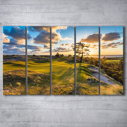 Bandon Preserve Golf Course Hole 11 Sunset 2 Fine Art, Golf Art Print, Extra Large Canvas Print Wall Art