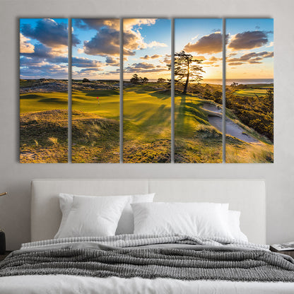 Bandon Preserve Golf Course Hole 11 Sunset 2 Fine Art, Golf Art Print, Extra Large Canvas Print Wall Art