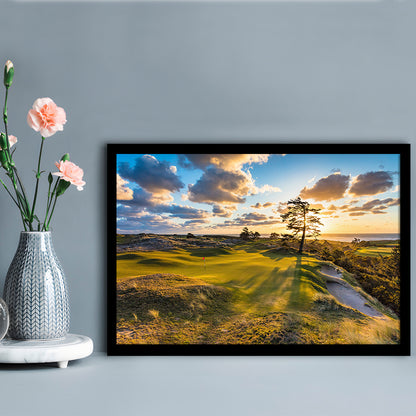 Bandon Preserve Golf Course Hole 11 Sunset 2 Fine Art, Framed Art Print Wall Decor, Picture Framed