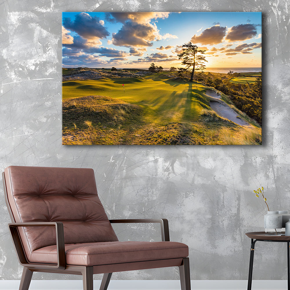 Bandon Preserve Golf Course Hole 11 Sunset 2 Fine Art, Golf Art Print,Gifts Golf Lover