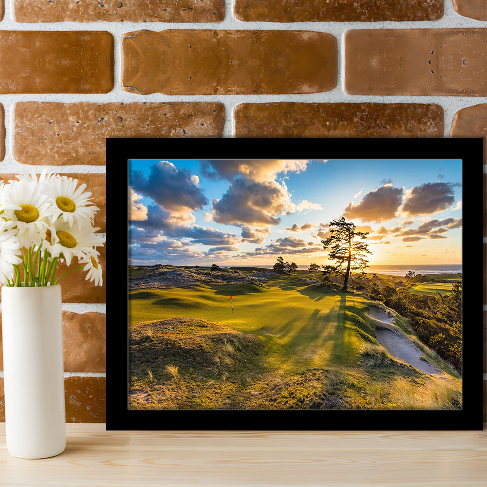 Bandon Preserve Golf Course Hole 11 Sunset 2 Fine Art, Framed Art Print Wall Decor, Picture Framed