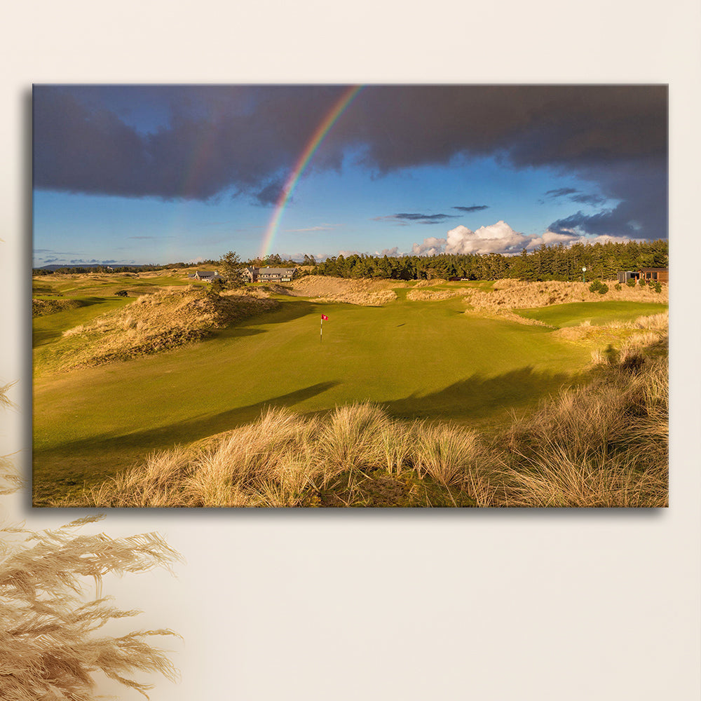 Bandon Preserve Golf Course, Hole 1 Rainbow Fine Art, Golf Art Print,Gifts Golf Lover