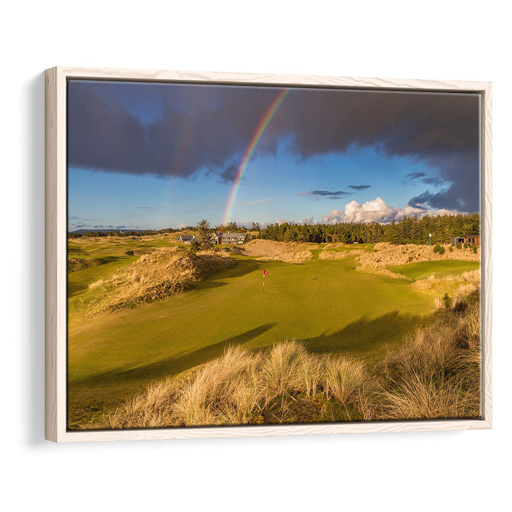 Bandon Preserve Golf Course, Hole 1 Rainbow Fine Art, Floating Framed Canvas Print Wall Art