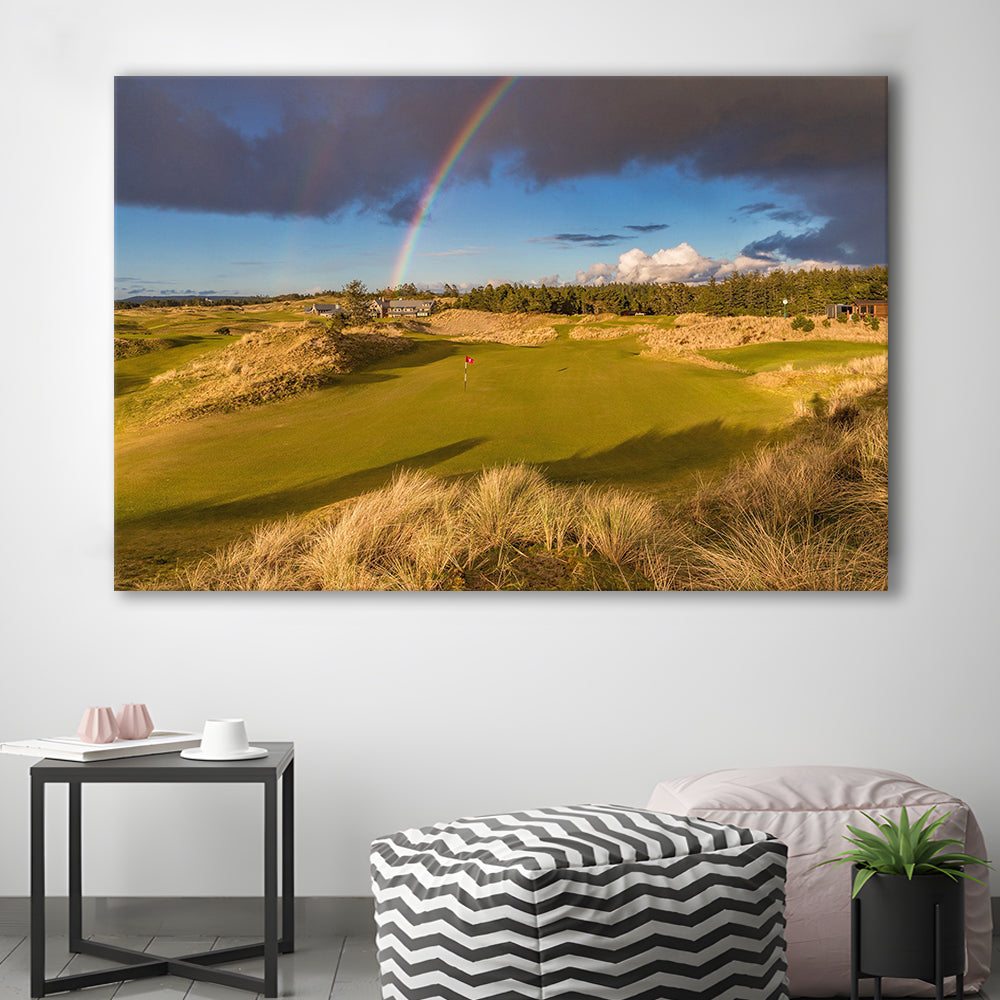 Bandon Preserve Golf Course, Hole 1 Rainbow Fine Art, Golf Art Print,Gifts Golf Lover