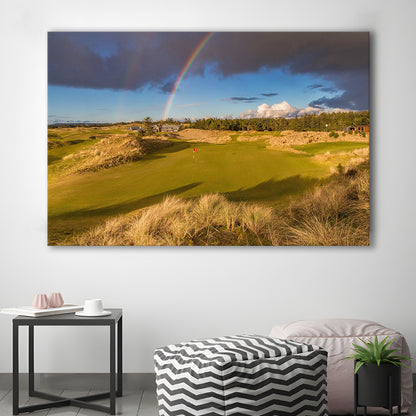 Bandon Preserve Golf Course, Hole 1 Rainbow Fine Art, Golf Art Print,Gifts Golf Lover