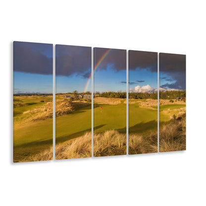 Bandon Preserve Golf Course, Hole 1 Rainbow Fine Art, Golf Art Print, Extra Large Canvas Print Wall Art