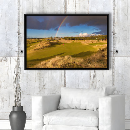 Bandon Preserve Golf Course, Hole 1 Rainbow Fine Art, Floating Framed Canvas Print Wall Art
