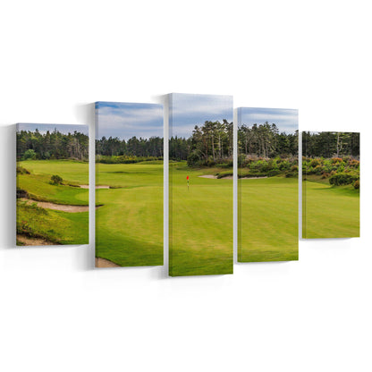 Bandon Trails Golf Course, Hole 15 Fine Art, Golf Art Print, 5 Pieces Mixed Canvas Print Wall Art