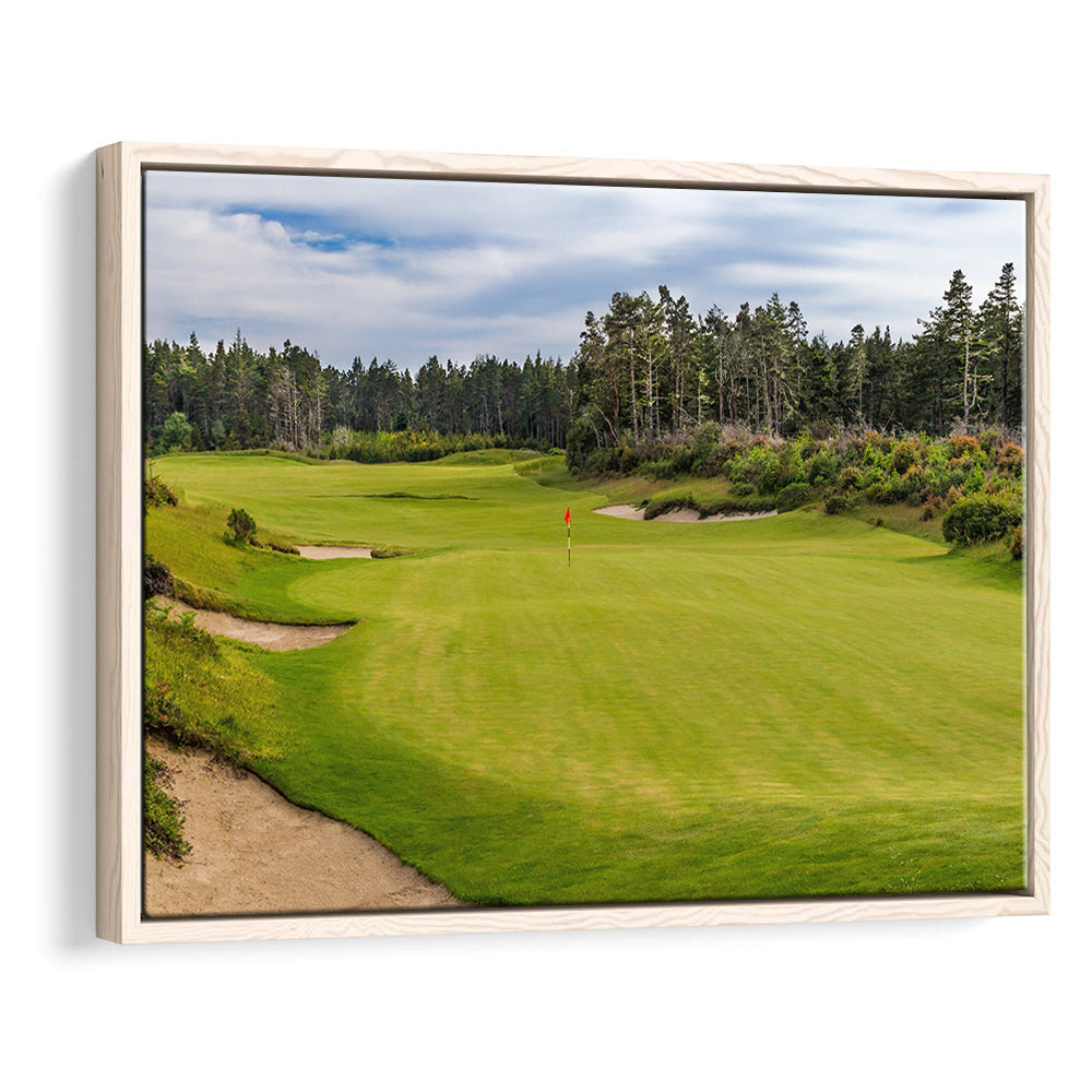 Bandon Trails Golf Course, Hole 15 Fine Art, Floating Framed Canvas Print Wall Art