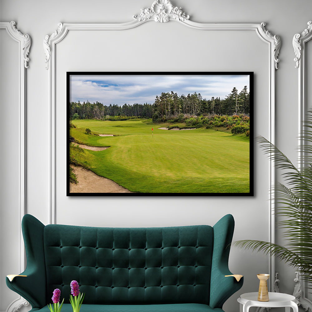 Bandon Trails Golf Course, Hole 15 Fine Art, Framed Art Print Wall Decor, Picture Framed