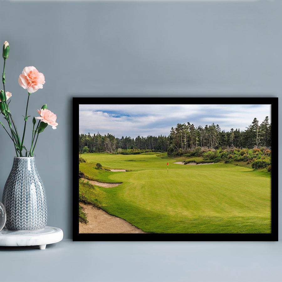 Bandon Trails Golf Course, Hole 15 Fine Art, Framed Art Print Wall Decor, Picture Framed
