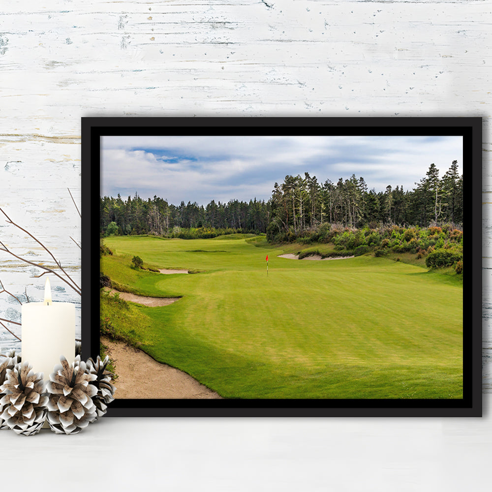 Bandon Trails Golf Course, Hole 15 Fine Art, Floating Framed Canvas Print Wall Art