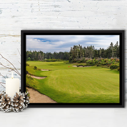 Bandon Trails Golf Course, Hole 15 Fine Art, Floating Framed Canvas Print Wall Art