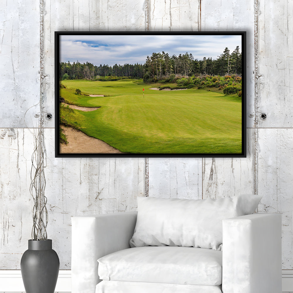 Bandon Trails Golf Course, Hole 15 Fine Art, Floating Framed Canvas Print Wall Art
