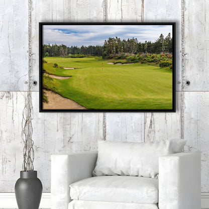 Bandon Trails Golf Course, Hole 15 Fine Art, Floating Framed Canvas Print Wall Art