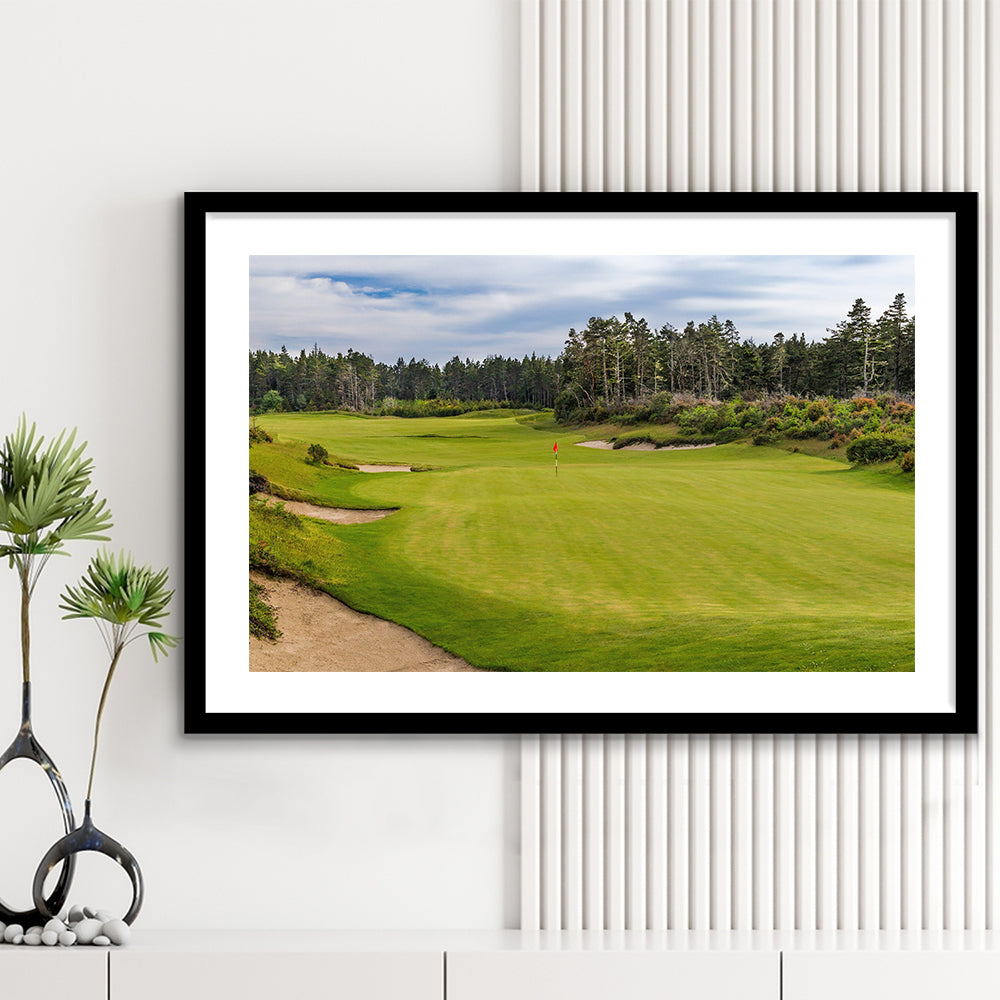 Bandon Trails Golf Course, Hole 15 Fine Art, Goft Art Print, Framed Art Print White Border Wall Decor