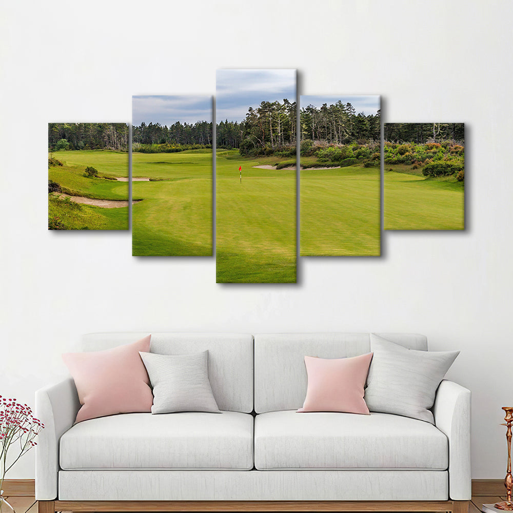 Bandon Trails Golf Course, Hole 15 Fine Art, Golf Art Print, 5 Pieces Mixed Canvas Print Wall Art