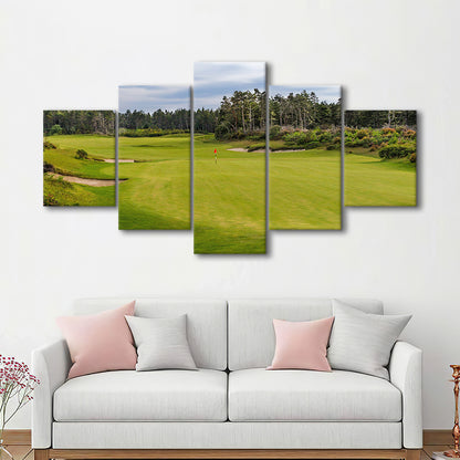 Bandon Trails Golf Course, Hole 15 Fine Art, Golf Art Print, 5 Pieces Mixed Canvas Print Wall Art