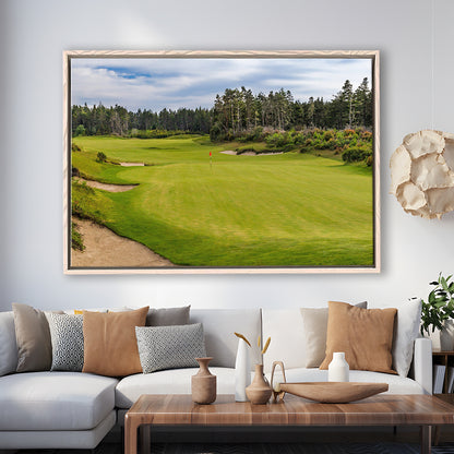 Bandon Trails Golf Course, Hole 15 Fine Art, Floating Framed Canvas Print Wall Art