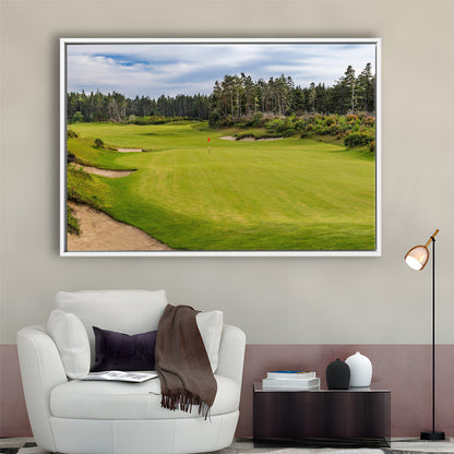Bandon Trails Golf Course, Hole 15 Fine Art, Floating Framed Canvas Print Wall Art