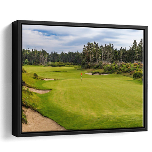 Bandon Trails Golf Course, Hole 15 Fine Art, Floating Framed Canvas Print Wall Art