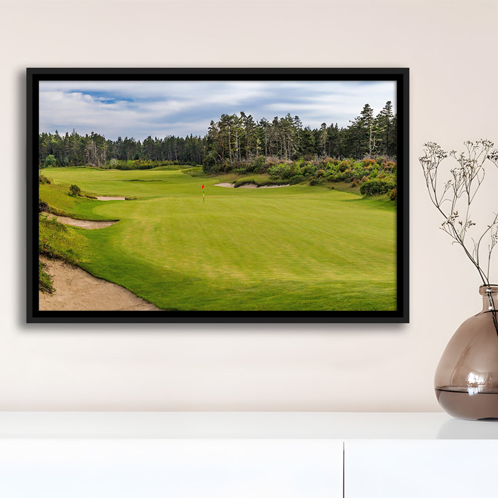 Bandon Trails Golf Course, Hole 15 Fine Art, Floating Framed Canvas Print Wall Art