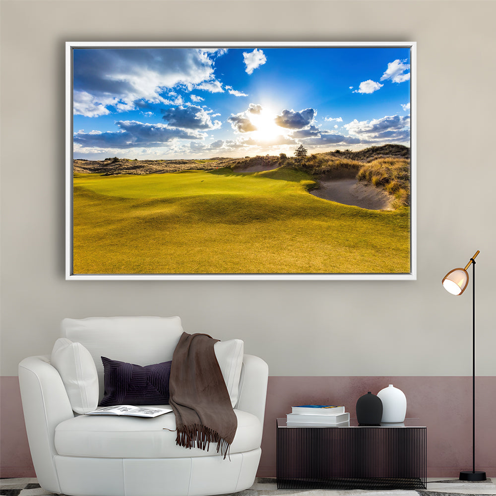 Bandon Trails Golf Course, Hole 18 Fine Art, Floating Framed Canvas Print Wall Art