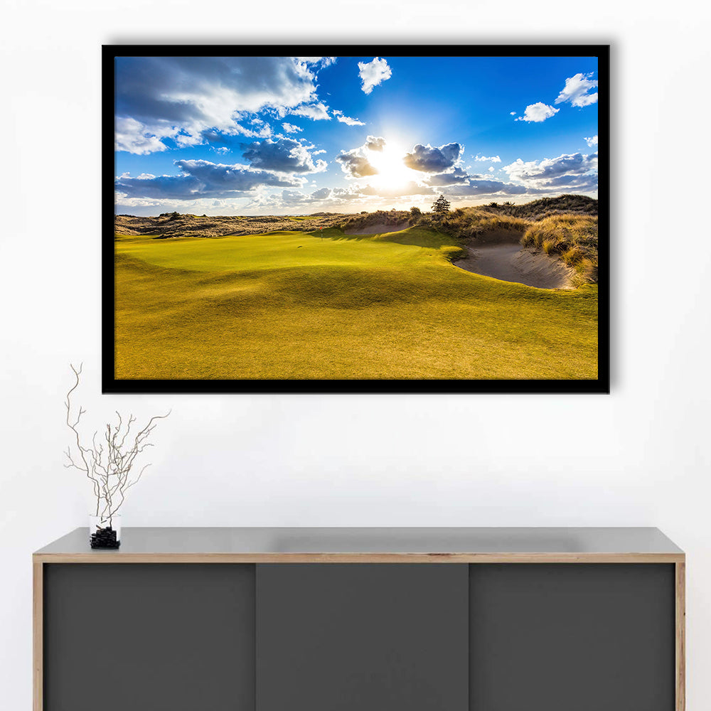 Bandon Trails Golf Course, Hole 18 Fine Art, Framed Art Print Wall Decor, Picture Framed