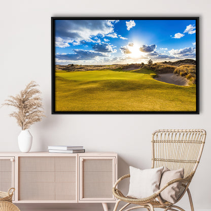 Bandon Trails Golf Course, Hole 18 Fine Art, Floating Framed Canvas Print Wall Art