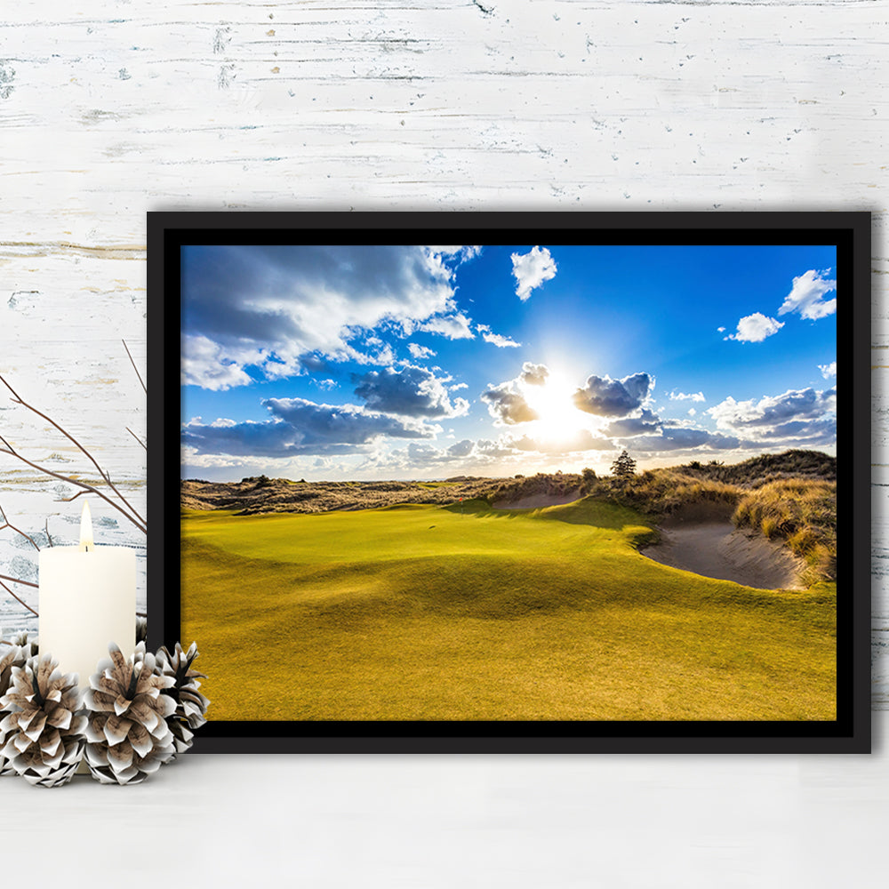 Bandon Trails Golf Course, Hole 18 Fine Art, Floating Framed Canvas Print Wall Art