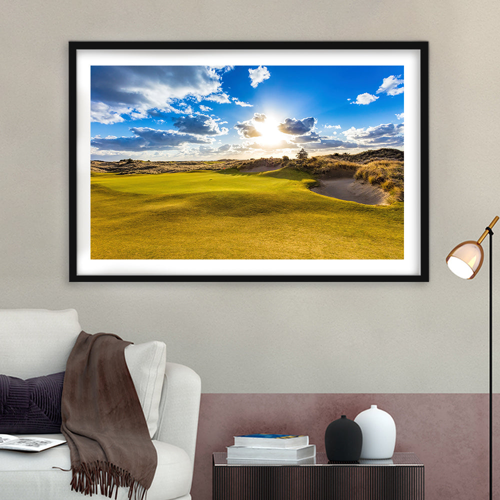 Bandon Trails Golf Course, Hole 18 Fine Art, Goft Art Print, Framed Art Print White Border Wall Decor