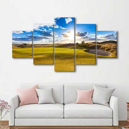 Bandon Trails Golf Course, Hole 18 Fine Art, Golf Art Print, 5 Pieces Mixed Canvas Print Wall Art