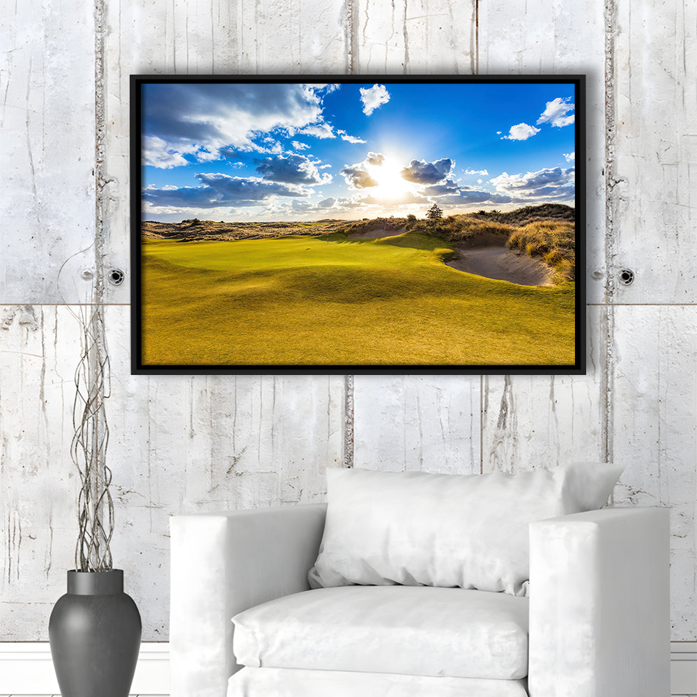 Bandon Trails Golf Course, Hole 18 Fine Art, Floating Framed Canvas Print Wall Art